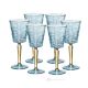 Set mit 6 authentischen handbemalten Weingläsern mit Stiel aus hochwertigem Glas.