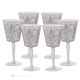 TATTOO Set mit 6 authentischen handbemalten Stielwassergläsern aus hochwertigem Glas.