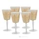 Set aus 6 authentischen handbemalten Wassergläsern mit Stiel aus hochwertigem Glas.
