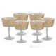 Set mit 6 authentischen handbemalten Champagnergläsern aus Qualitätsglas.