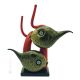 FISCHE mundgeblasenes Muranoglas Blattgold 24K authentisches Made in Italy