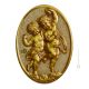 ENGEL Wanddekoration Ornament zum Aufhängen Keramik im Barockstil mit 24 Karat goldenes Blatt Made in Italy