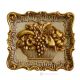 BILD Wanddekoration Ornament zum Aufhängen Keramik im Barockstil mit 24 Karat goldenes Blatt Made in Italy