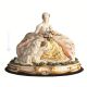 DAME MIT BARSOIS 1037 Italienische Porzellan Figur Barock handbemalt hochwertig stilvoll