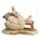 DAME AUF OTTOMANA Italienische Porzellan Figur Barock handbemalt hochwertig exklusiv elegant