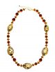 FIRENZE Collier Halskette Muranoglas Venedig Gold Blatt 24k Schmuck Murrine Wasserzeichen