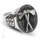 ANELLO AXES LINIE TATTOO Ring mit Äxte 925 Sterling Silber Nickelfreie authentisch Made in Italy
