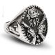 ANELLO BULLETS LINE LET'ROCK Ring 925 Sterling Silber Nickelfreie authentisch Made in Italy