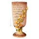 SOLARE Italienische Keramik Vase handgemacht 24k Goldfarbe Blumen Barockstil handbemalt
