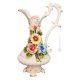 RAFFINATO Italienische Keramik Vase handgemacht 24k Goldfarbe Blumen Barockstil handbemalt