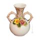 MANSUETO Italienische Keramik Vase handgemacht 24k Goldfarbe Blumen Barockstil handbemalt