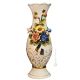 SOAVE Italienische Keramik Vase handgemacht 24k Goldfarbe Blumen Barockstil handbemalt