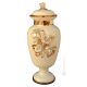 FELICE Italienische Keramik Vase handgemacht 24k Goldfarbe Swarovski-Kristalle Barockstil