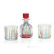 COMBO SET 2 Gläser mit Flasche Kristall Hand bemalt Farben Tradition Venedig