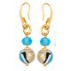 FUNNY 4 Murano Glas Ohrringe Damen Luxus Schmuck mundgeblasene Glasperlen 24k Goldblatt exklusiv