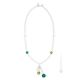 DENISE Muranoglas Kette Damen mundgeblasene Glasperlen Modeschmuck 925 Silberblatt Perlenkette