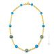 ORO Muranoglas Kette Damen mundgeblasene Glasperlen Modeschmuck 24k Goldblatt Perlenkette