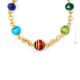 ORO Murano Glas Kette Damen mundgeblasene Glasperlen Modeschmuck 24k Goldblatt Perlenkette