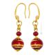FASCIA ORO 9 Luxus Ohrringe Damen Murano Glas mundgeblasene Glasperlen 24k Goldblatt stilvoll