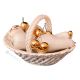 KORB MIT FRUCHT Exklusives Ornament aus Keramik Barockstil mit 24k Goldfarbe Swarovski-Kristalle