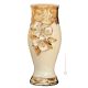 ARMONIOSO Italienische Keramik Vase handgemacht 24k Goldfarbe Blumen Barockstil handbemalt