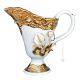 DELICATO Italienische Keramik Vase handgemacht 24k Goldfarbe Swarovski-Kristalle Barockstil