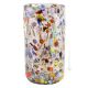 ARLECCHINO 104D Exklusive Vase Murano Glas Deko mundgeblasen 925 Blattsilber Murrine exklusiv