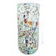 ARLECCHINO 105B Exklusive Vase Murano Glas Deko mundgeblasen 925 Blattsilber Murrine exklusiv