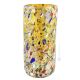 ARLECCHINO 105K Exklusive Vase Murano Glas Deko mundgeblasen 925 Blattsilber Murrine exklusiv