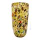 ARLECCHINO 106K Italienische Vase Murano Glas Deko mundgeblasen Wohnkultur 925 Blattsilber