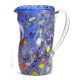 CARAFFA ARLECCHINO Karaffe Krug authentisches mundgeblasenes Murano-Glas mit Murrine und 925er Blattsilber
