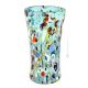 ARLECCHINO 208B Exklusive Vase Murano Glas Deko mundgeblasen 925 Blattsilber Murrine exklusiv