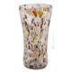ARLECCHINO 208D Exklusive Vase Murano Glas Deko mundgeblasen 925 Blattsilber Murrine exklusiv