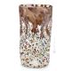 VASO RIALTO Italienische Vase Murano Glas Deko mundgeblasen modern wertvoll 925 Blattsilber