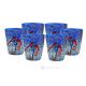 BICCHIERI ACQUA ARLECCHINO Set 6 Wassergläser authentisches mundgeblasenes Murano-Glas mit Murrine und 925er Blattsilber Made in Italy