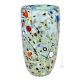 ARLECCHINO 66B Luxus Vase Murano Glas Deko mundgeblasen 925 Blattsilber Kunsthandwerk Murrine