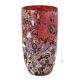ARLECCHINO 66H Italienische Vase Murano Glas Deko mundgeblasen modern wertvoll 925 Blattsilber