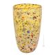 ARLECCHINO 66K Italienische Vase Murano Glas Deko mundgeblasen Murrine exklusiv 925 Blattsilber