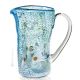 CARAFFA GOCCIA Karaffe Krug authentisches mundgeblasenes Murano-Glas mit Murrine und 925er Blattsilber