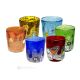 BICCHIERI LIQUORE GOCCIA Set 6 Likörgläser Gläser authentisches mundgeblasenes Murano-Glas mit Murrine und 925er Blattsilber Made in Italy