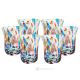 BICCHIERI ACQUA NOTTE Set 6 Wassergläser Muranoglas mit Murrine handgemacht authentisch Made in Italy