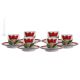 TAZZINE TULIPANO Set 6 Espressotasse Kaffeetassen Keramiktassen mit Untertassen Keramik handgemacht authentisch Sizilien Made in Italy