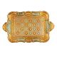 VASSOIO DORATO TAPPETO ROSA Holztablett Rechteckig Tablett Gold Rosa Dekoration Holz Handarbeit Made in Italy