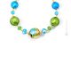 MARMO Muranoglas Kette Damen mundgeblasene Glasperlen Modeschmuck 24k Goldblatt Perlenkette