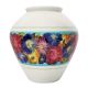 ROMBO Italienische Keramik Vase handgemacht Blumenmotiv handbemalt
