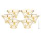 COPPETTE CRYSTAL LAURUS Kristall Set 6 Schalen handbemalt authentisch Gold-Farbe Details 24k Venedig Made in Italy