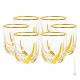 BICCHIERI ACQUA CRYSTAL TRIX Set 6 Wassergläser handbemalt Kristall Gold-Farbe Details 24k Venedig authentisch Made in Italy