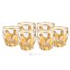 BICCHIERI ACQUA CRYSTAL BAMBOO Set 6 Wassergläser handbemalt Kristall Gold-Farbe Details 24k Venedig authentisch Made in Italy 
