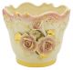 PORTAVASO ROSE 2 Übertopf Blumentopf Keramik 24k Blattgold Deko Handarbeit Made Italy