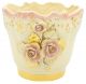 PORTAVASO ROSE 3 Übertopf Blumentopf Keramik 24k Blattgold Deko Handarbeit Made Italy